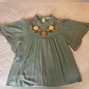 In Loom Sage Floral Blouse